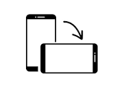 mobile phone rotation image showing from protrait to landscape